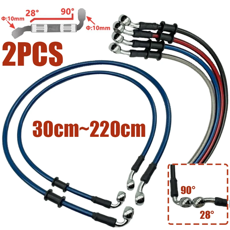 Motorcycle Brake Cable - 2X Tubo Freno Idraulico Intrecciato in