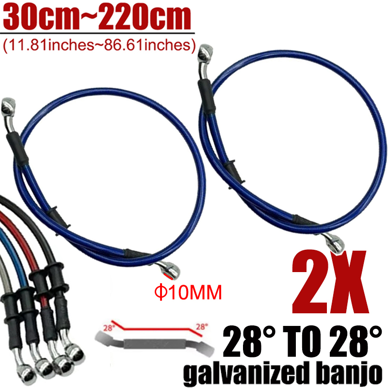 Motorcycle Brake Cable - 2X Universale 30cm-220cm 28 ° Tubo