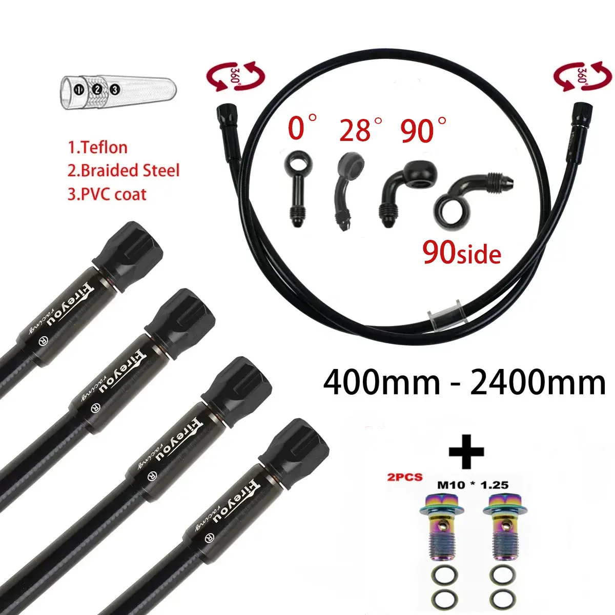 Brake Line Motorcycle - AN3 Tubo freno intrecciato Moto Tubo